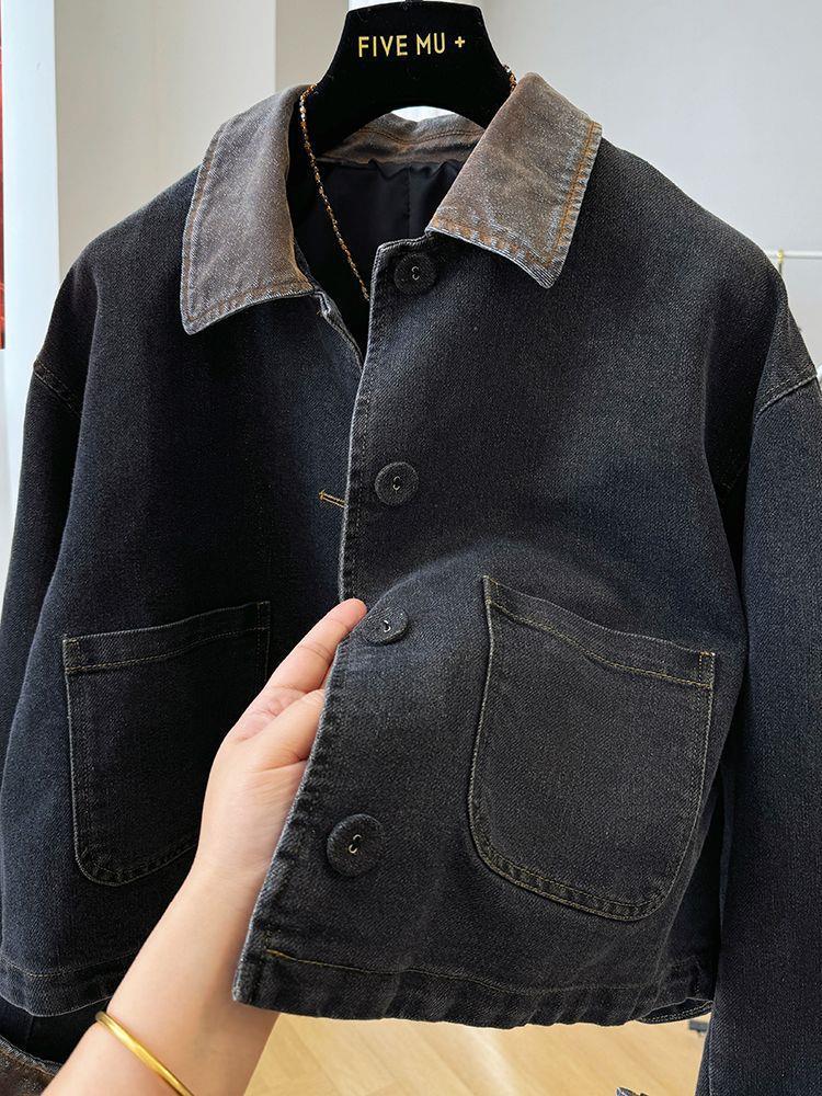 Korean Style Chic Shiny Casual Short Denim Women's Jacket - Trendy, Versatile Spring Fashion.
