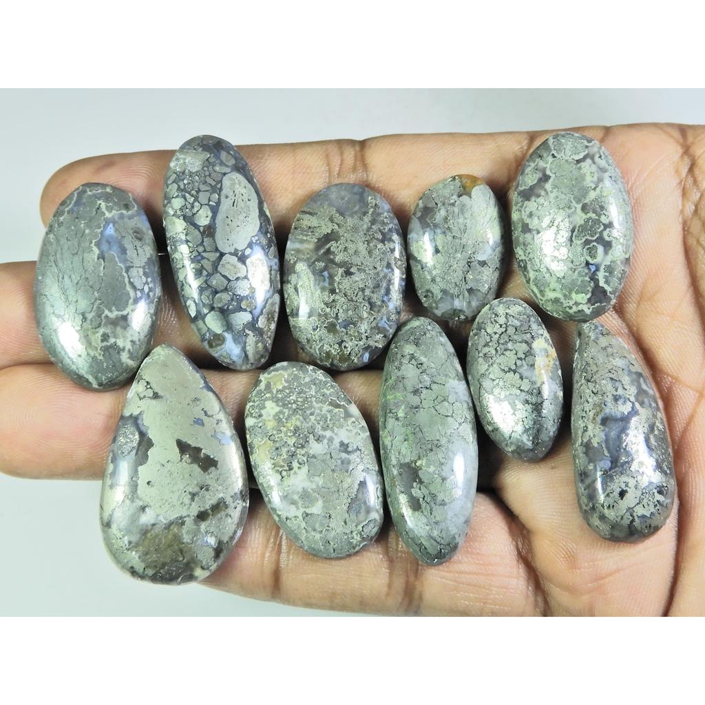 314Cts. Natural Marcasite Mix Shape Cabochon Loose Gemstone 10Pcs Lot C-314