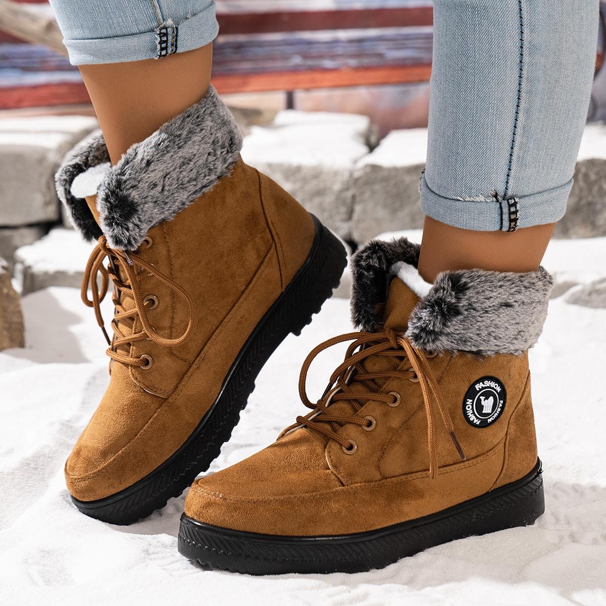 

Snow boots women s cross-border high-top boots cold-proof and warm cotton boots piled thickened boots women s thick-soled comfortable cotton shoes 41 жёлтый