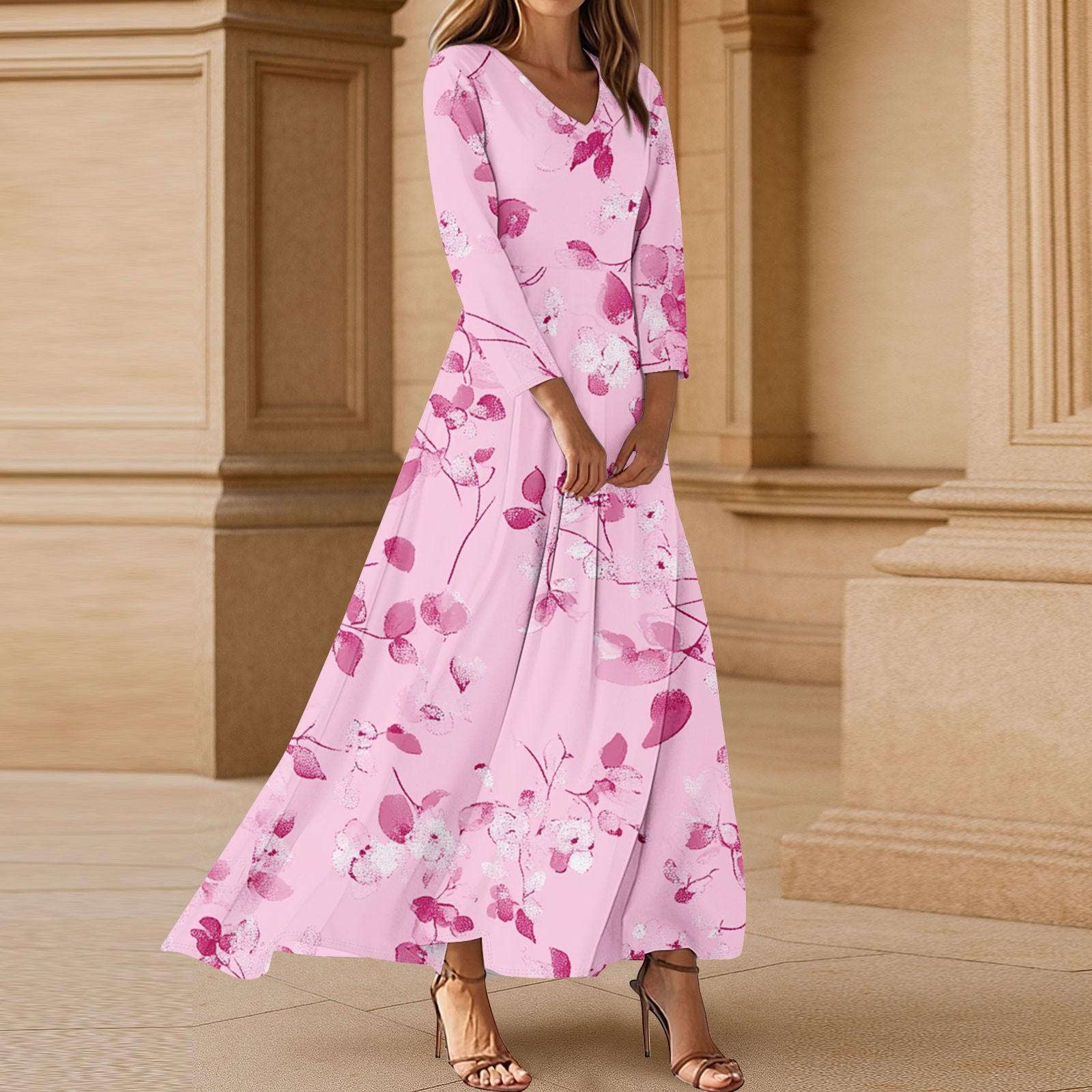 

Жіноча модна сукня з рукавами три чверті, з вільним кроєм, зручна, з квітковим принтом XXL