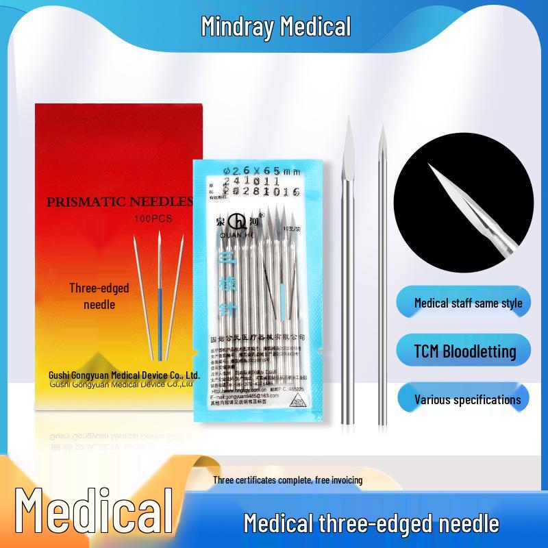 Disposable Triangular Acupuncture Needle - Non-Sterile for TCM Bloodletting, Acne, Blackheads