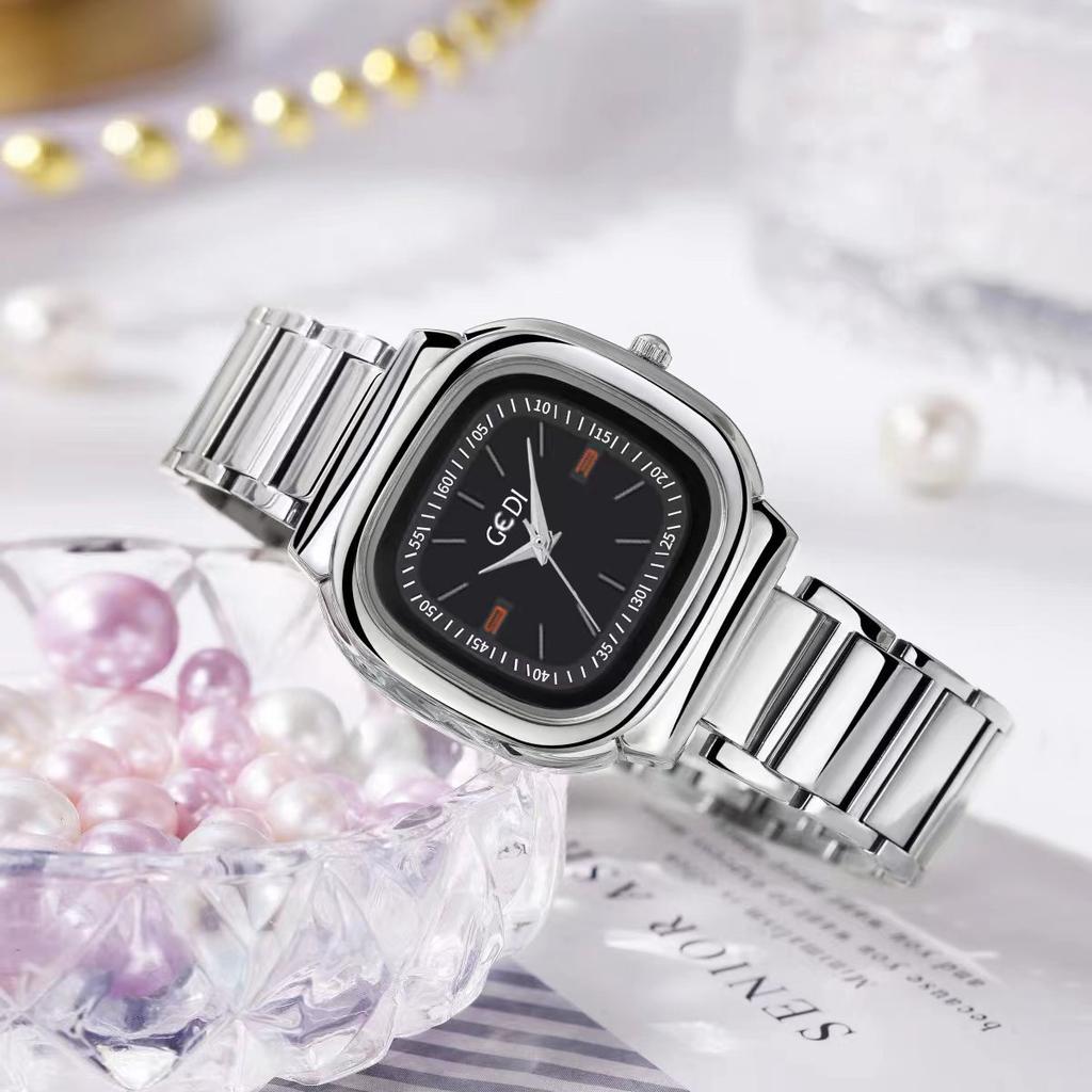 Waterproof Quartz Women'S Watch, Simple Square Large Plate Watch, Niche High-End Stainless Steel Women'S Watch