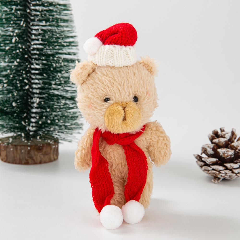 Plush Bear with Scarf - DIY Decorative Doll for Christmas Tree or Gift