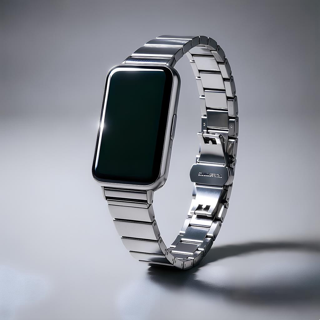 Bracelet Métallique Fin Style Coréen pour Samsung Galaxy Fit 3 (SM-R390) | Bracelet Montre Femme Boucle Papillon Élégante Correa