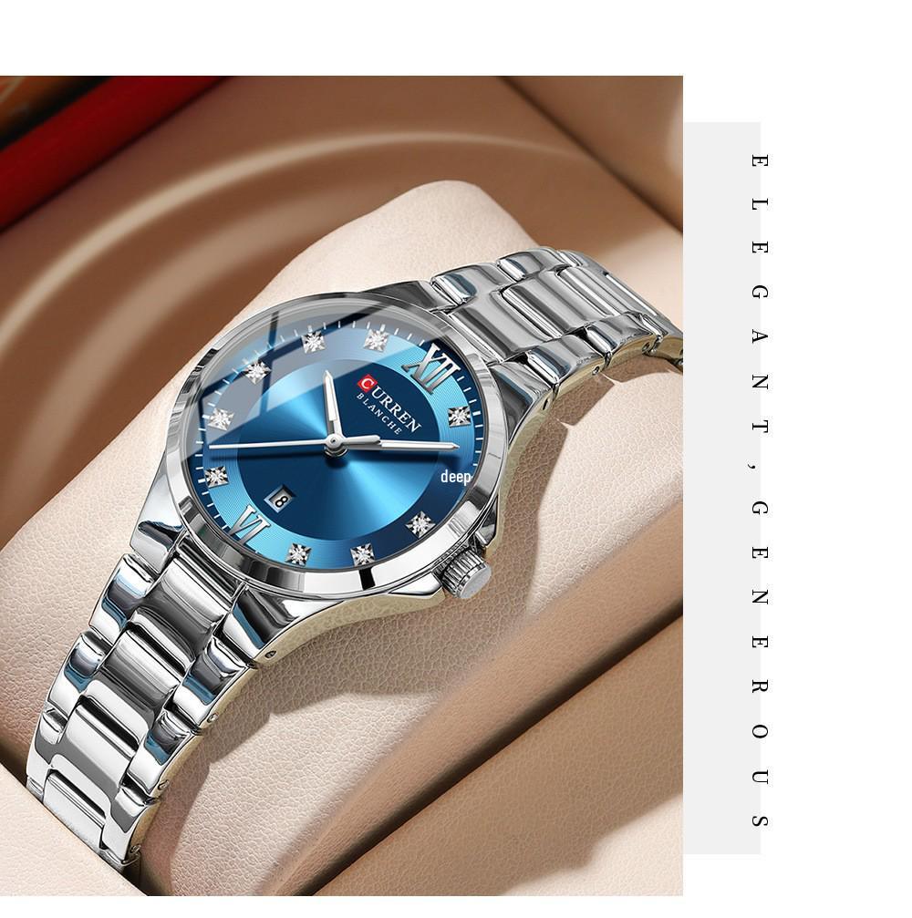 Orologio Curren 9107 da Donna alla Moda con Calendario e Cinturino in Acciaio Casual