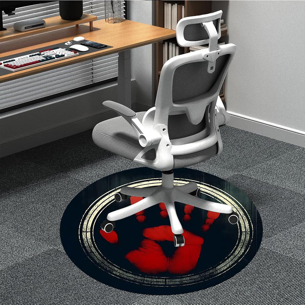 

1pc Bloodprint Office Round Area Rug, Indoor Mat Suitable ForOffice, Under Office Chairs Bedroom Living Room Home Decor, Room Decot156 80cm by 80cm
