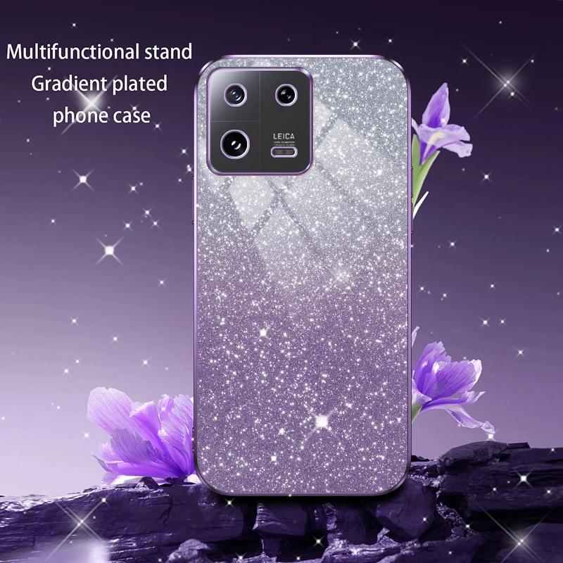 Lyxigt Glänsande Glitterpläterat Silikonskal för Xiaomi Mi 13T Xiaomi13T 13 T 12 11T 11 Lite 14 Pro Kameralins Mjukt Bakskydd