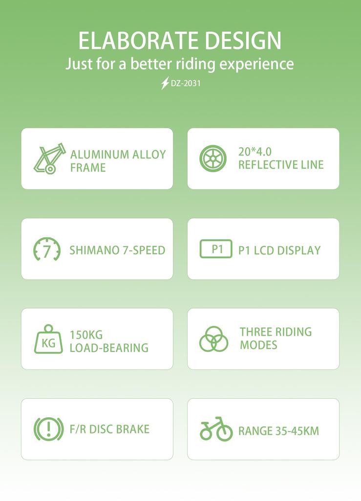 BAOLUJIE DZ2031 Electric Bike 20*4.0" Fat Tire, 500W Motor 48V 13Ah Battery 35-45km Range 40km/h Max Speed Mechanical Disc Brake