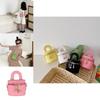 Trendy Yellow Mini Handbag For Kids Chic Girls Pu Leather Bucket Bag For Daily Use