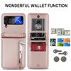 Samsung Z Flip7 Crossbody Leather Case with Zipper Card Slot
