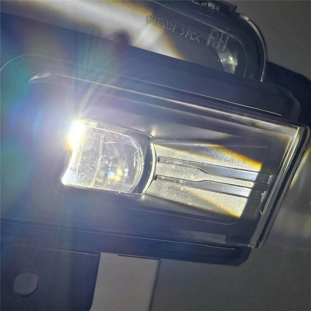 LED Fog Lights Set with Trim Bezels & Wire Harness For GMC Sierra 1500 2022-2024
