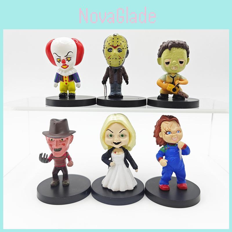 Unique American Horror Movie Figure Collection Featuring Clown Jason Freddy Doll For Halloween Gifts