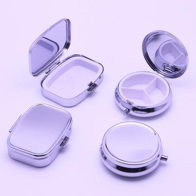 Round Portable Pill Box & Square Storage Case: No Compartments, 3-Compartment Organizer, Small Jewelry or Balm Box, Travel-Friendly.