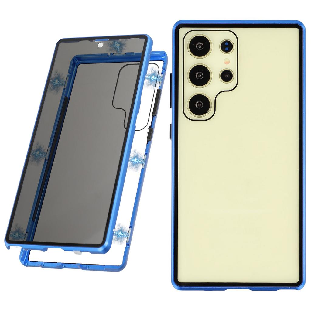 For Samsung Galaxy S24 Ultra Case with Anti-Spy Screen Protector Tempered Glass Metal Phone Cover Magnetic Clasp