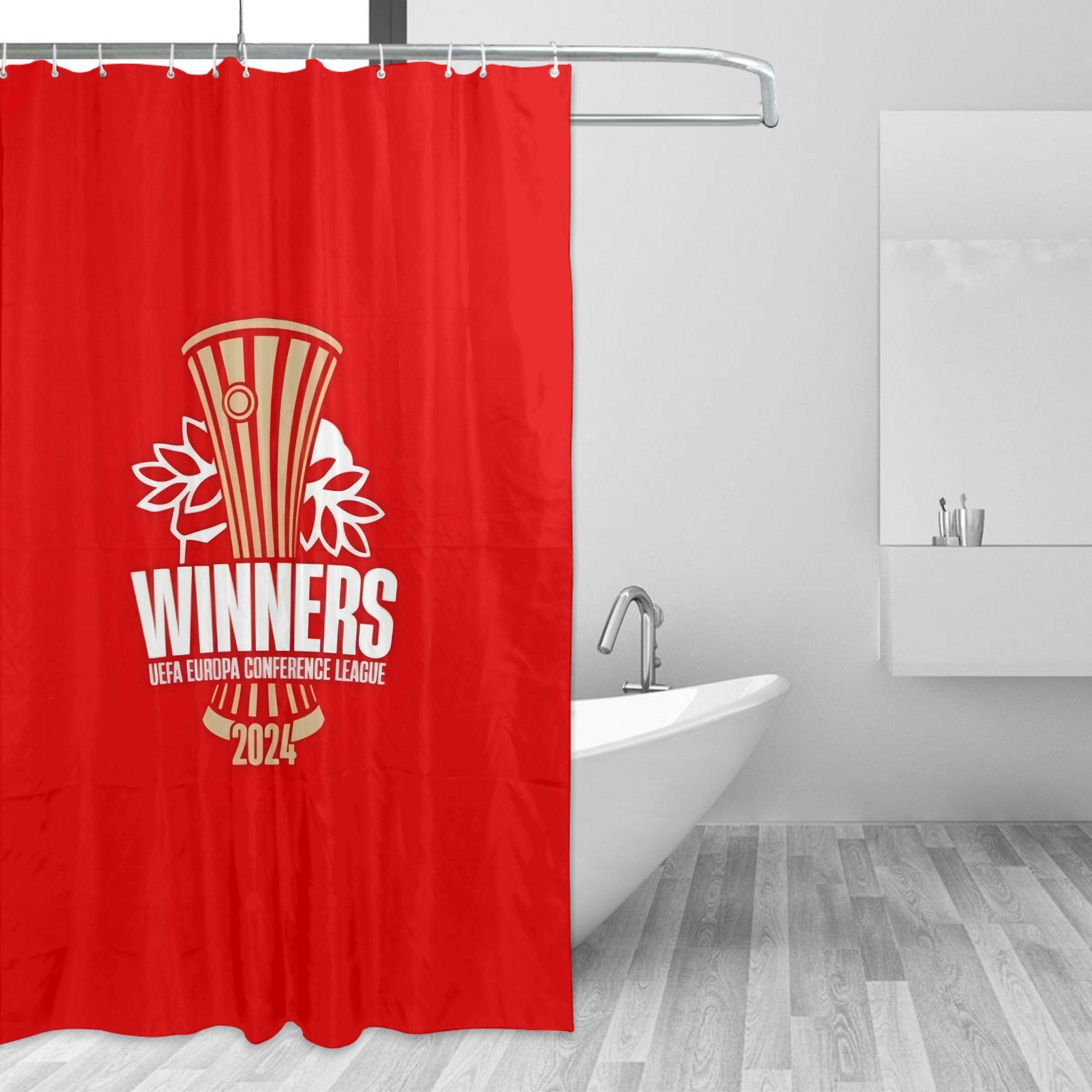 

Olympiacos Theme Inspired Fashion Design Shower Curtain With Hooks, Removable Bathroom Curtain, Durable Shower Curtain, Toilet W60H190(CM)-1 Pcs