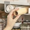 Wall-Mounted Cling Film Organizer Plastic Tinfoil Storage Space-Saving Kitchen Accessory No-Punch Installation
