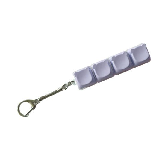 

4-Keys Bear Fidget Keyboard Anxiety Relief Finger Clicker Keychain Office School Travel Decompression Button Sensory Toy Hanging