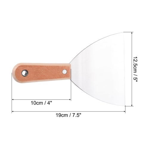 PATIKIL 12.5cm Scraper, Putty Knife, Petty Knife, Stainless Steel Blade, Wooden Handle, for Wall Paint Repair and Wallpaper Removal