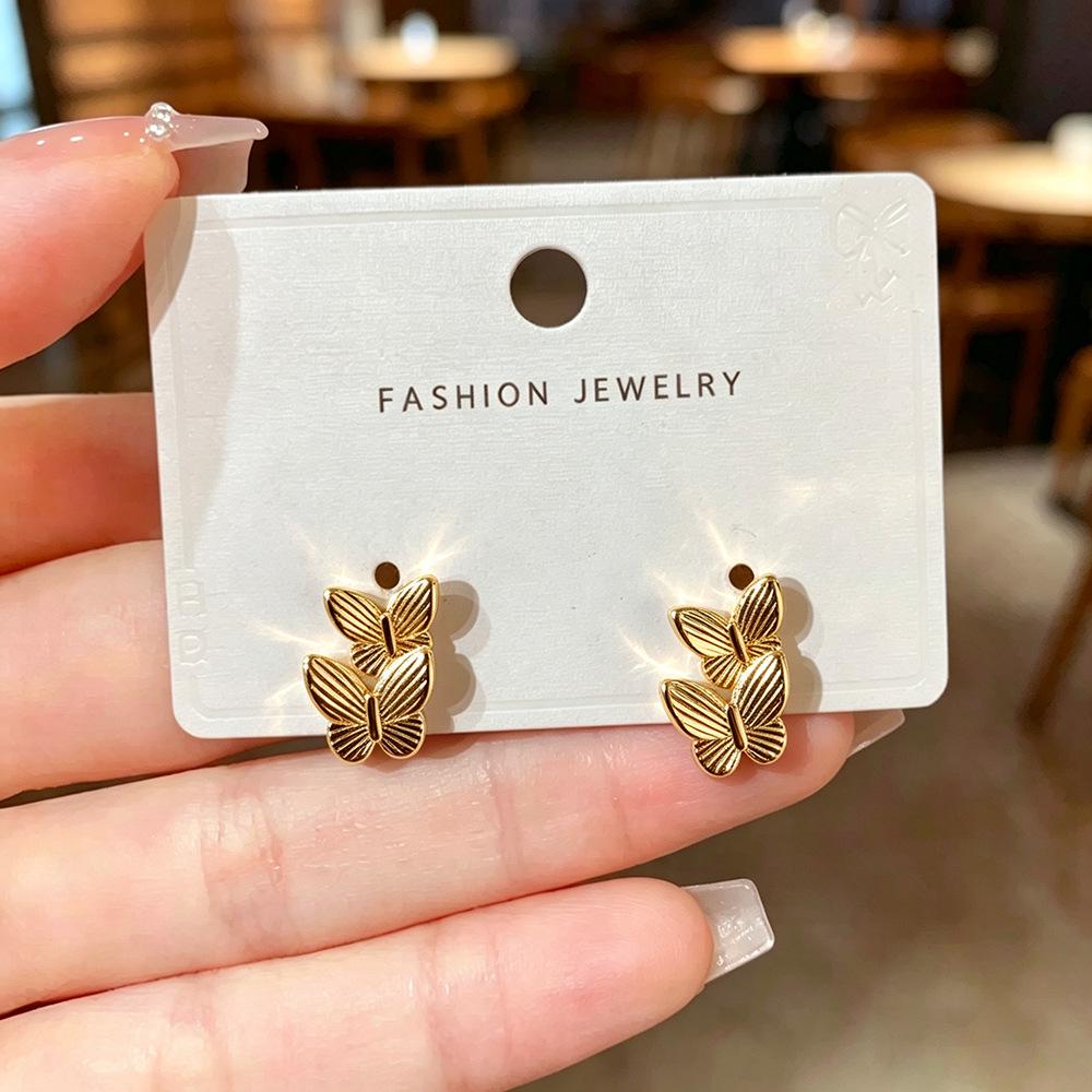 High-End 3D Double Butterfly Earrings for Women - Elegant, Unique, and Stylish