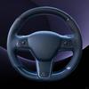 Car Accessories Hand Stitched Black Non-Slip Carbon Fiber Leather Model Y - Steering Wheel Cover For Tesla Model 3