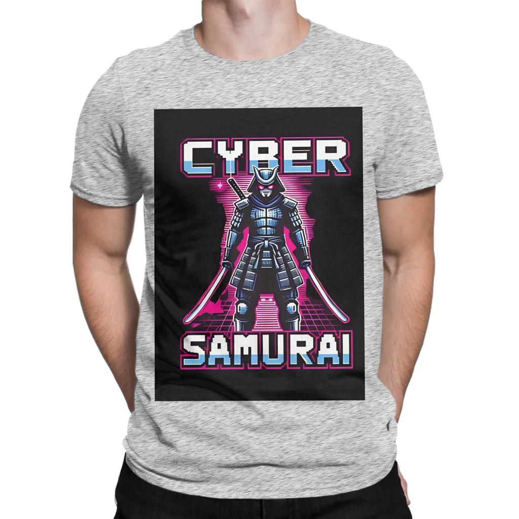 Cyber Samurai Punk Poster Funny 100 Cotton TShirt Cyber Samurai Punk Tees Tops For Unisex