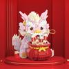 Chinese New Year Style Lion Dance Dragon Micro Particle Building Blocks Desktop Decoration Model Toy New Year Gift