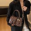 Faux Leather Solid Color Large Capacity Hobos Shoulder Bags for Women High Quality Versatile Undearm Ruched Handle Bags