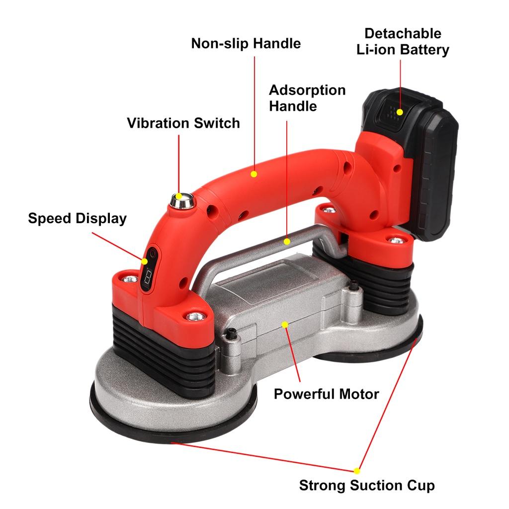 200KG 60-120mm 5 Speeds 21V 1200W Tiles Vibrator Adjustable Automatic Floor Vibrator Leveling Tool With Battery Tiling Tiles Machine