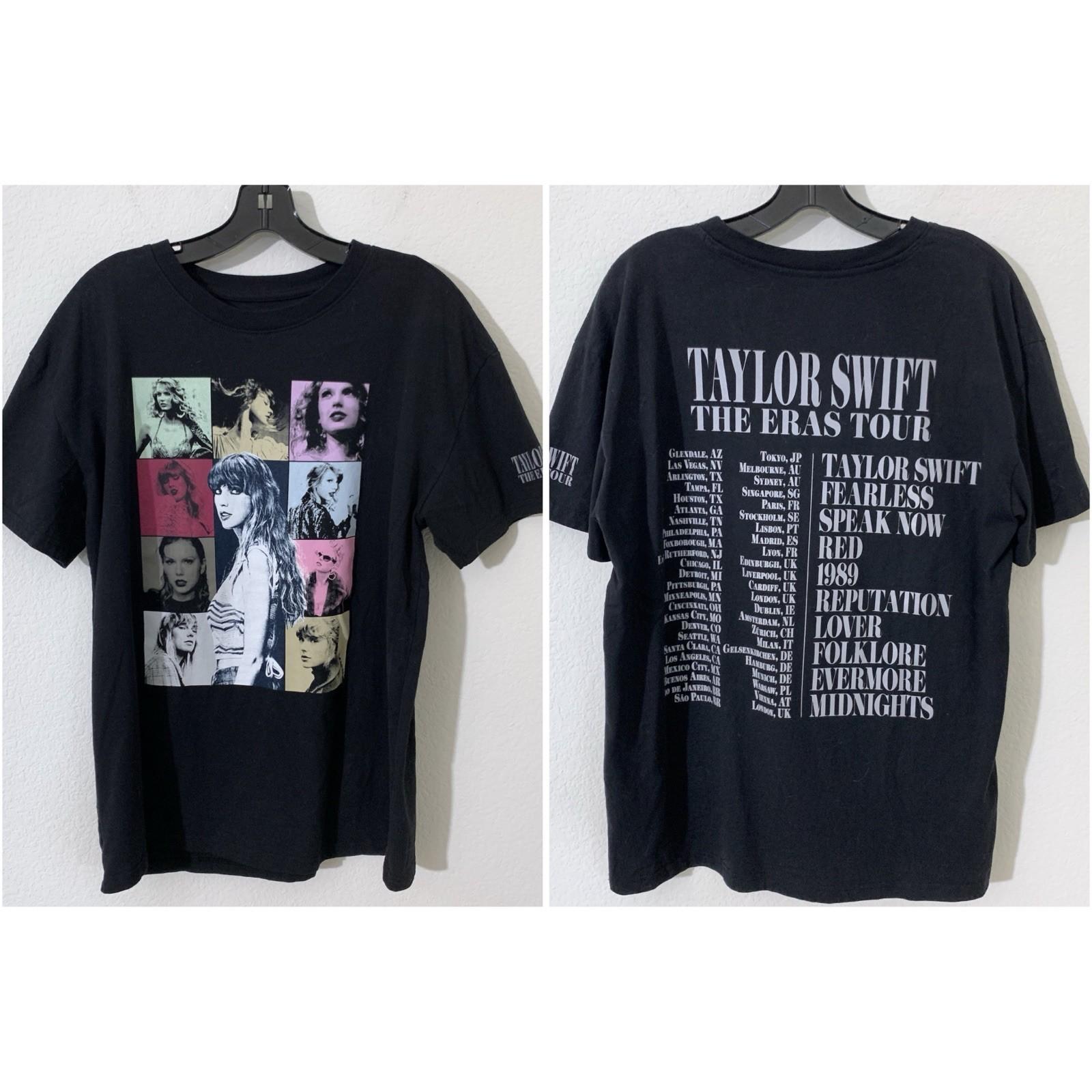 Taylor Swift The Eras Tour Shirt Mens Medium Official Merch 2023 - 2024 Black Unisex T-Shirt L