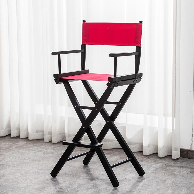Skládací režisérské křeslo z masivního dřeva s plátěnou opěrkou - Barová stolička, Venkovní, Na líčení nebo Rybářské křeslo
