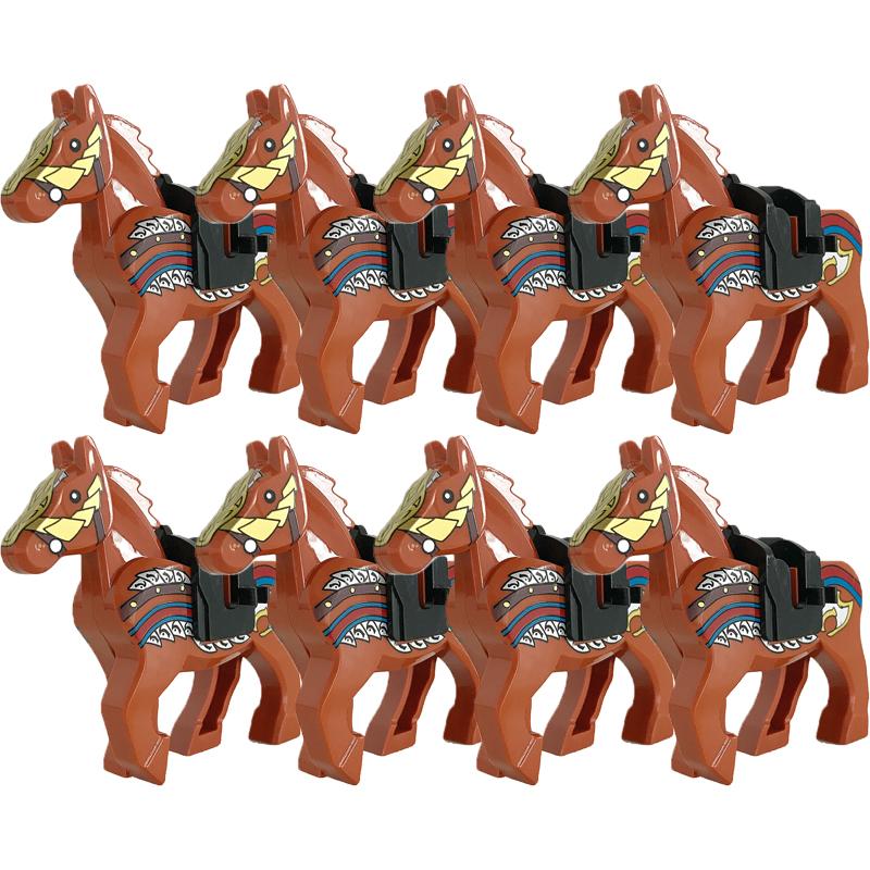 MOC Medieval Military Building Blocks Cavalry Regiment Knight Horse Animal Accessories Set Mini Bricks Buy Goods Boy Toy Gift