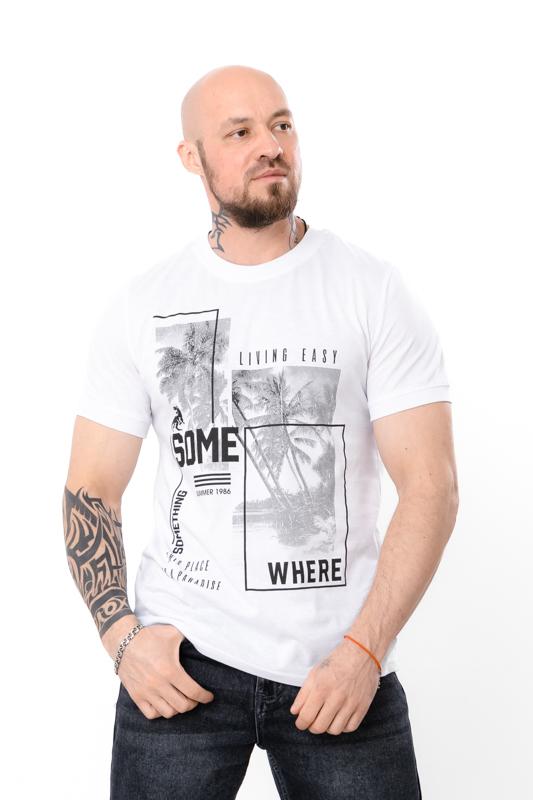 Men's Graphic T-Shirt Featuring Something Somewhere Print, Summer 8061-001-33-2 HC