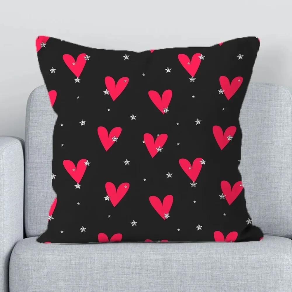 Office Living Room Sofa Cushion Cover Luxury Home Decoration Pillow Cover Romantic Love Heart Pattern Pillow Cover