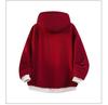 Men's Reversible Trendy Loose Hooded Jacket, Black/Light Gray, Spring/Autumn Casual Sportswear.