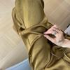 Women's High Waist Ice Silk Wide Leg Pants - Summer Sun Protection, Acetate Satin, Jacquard Design