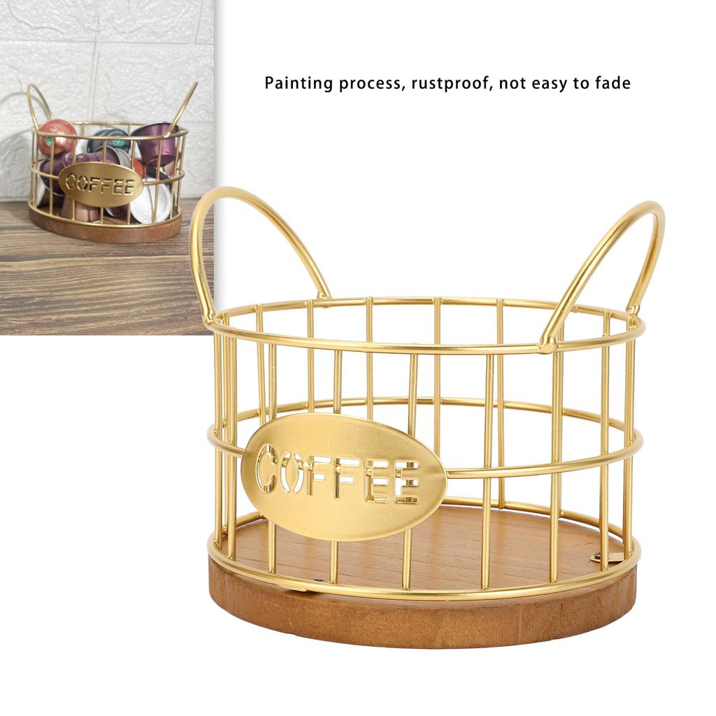 Kaffee Kapsel Korb Holzfuß Große Öffnung Einfache Reinigung Kaffeekapsel Käfig für Zuhause Restaurant