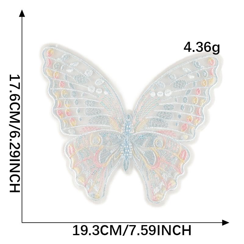 

Милый мультяшный сетчатый кружевной стикер из ткани с бабочкой и бусинами, DIY аксессуары для ручного учета, аксессуары, брошь, заколка для волос, вышитый стикер A1L-B-3-8