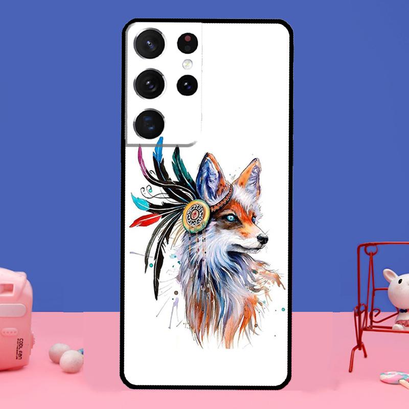 Watercolor Painting The Fox Case For Samsung Galaxy S21 S22 Ultra S20 FE S8 S9 S10 Note 10 Plus Note 20 Ultra Coque