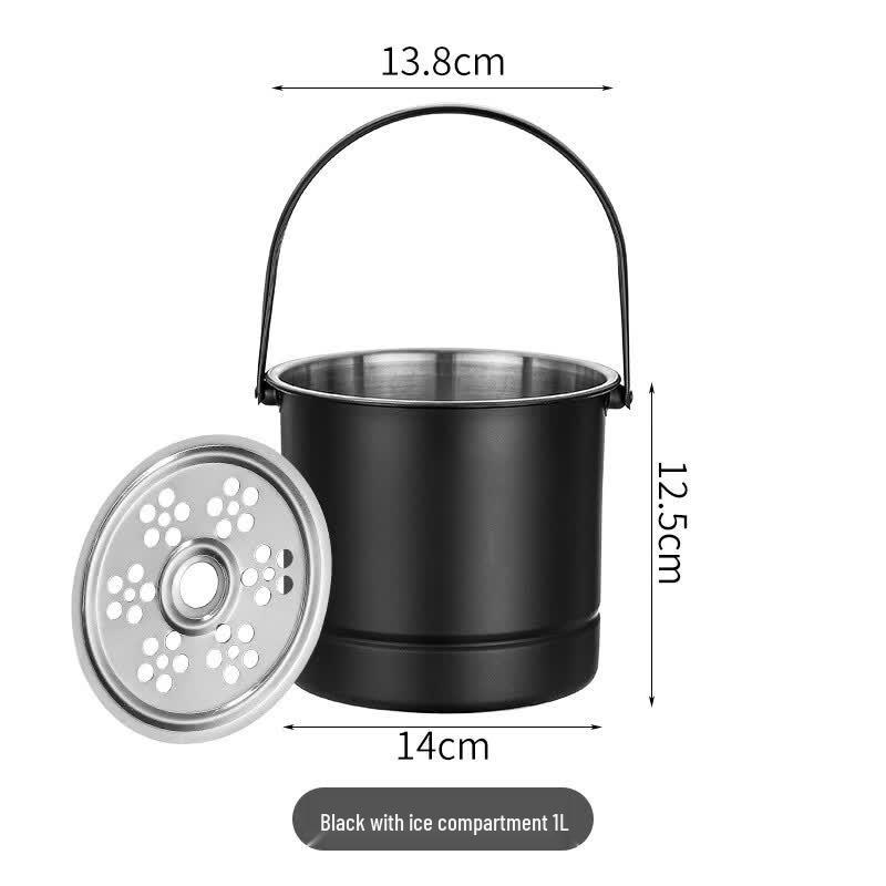 Industrial Style Portable Stainless Steel Ice Bucket