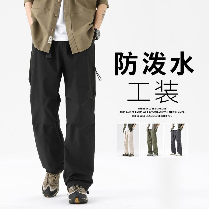 Army green paratrooper overalls men's spring and autumn waterproof and windproof loose casual mountaineering charging pants