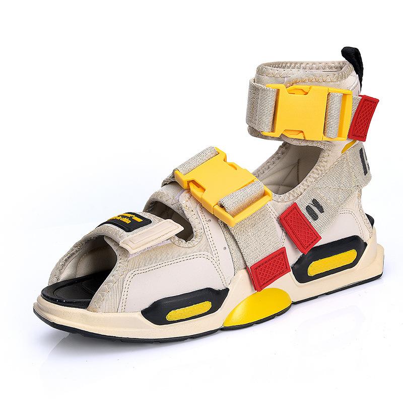 Novos Sapatos Masculinos Moda Cano Alto Lona Sandálias de Verão, Sandálias Tênis n