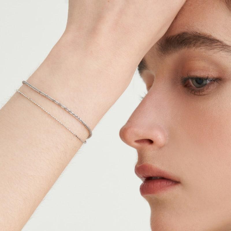 

Jean Paul Clarisse [SILVER] Basic Two-Line Chain Bracelet JS-25-007B Silver