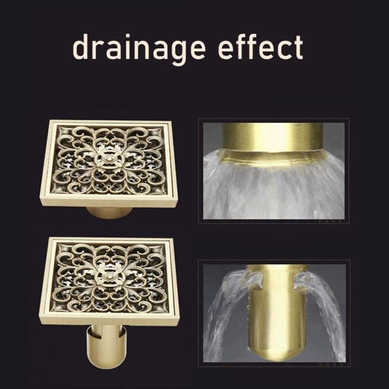 Elegant Styles Sturdy Brass Shower Drain with Sealing Odorless Designs Bathroom Accessory Portable for Home Use