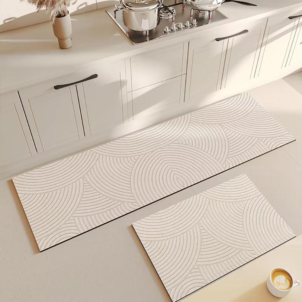 1pc Ins Wind Geometric Pattern Non Slip Kitchen Rug Waterproof Easy To Clean Living Room Entrance Mat Home Decor