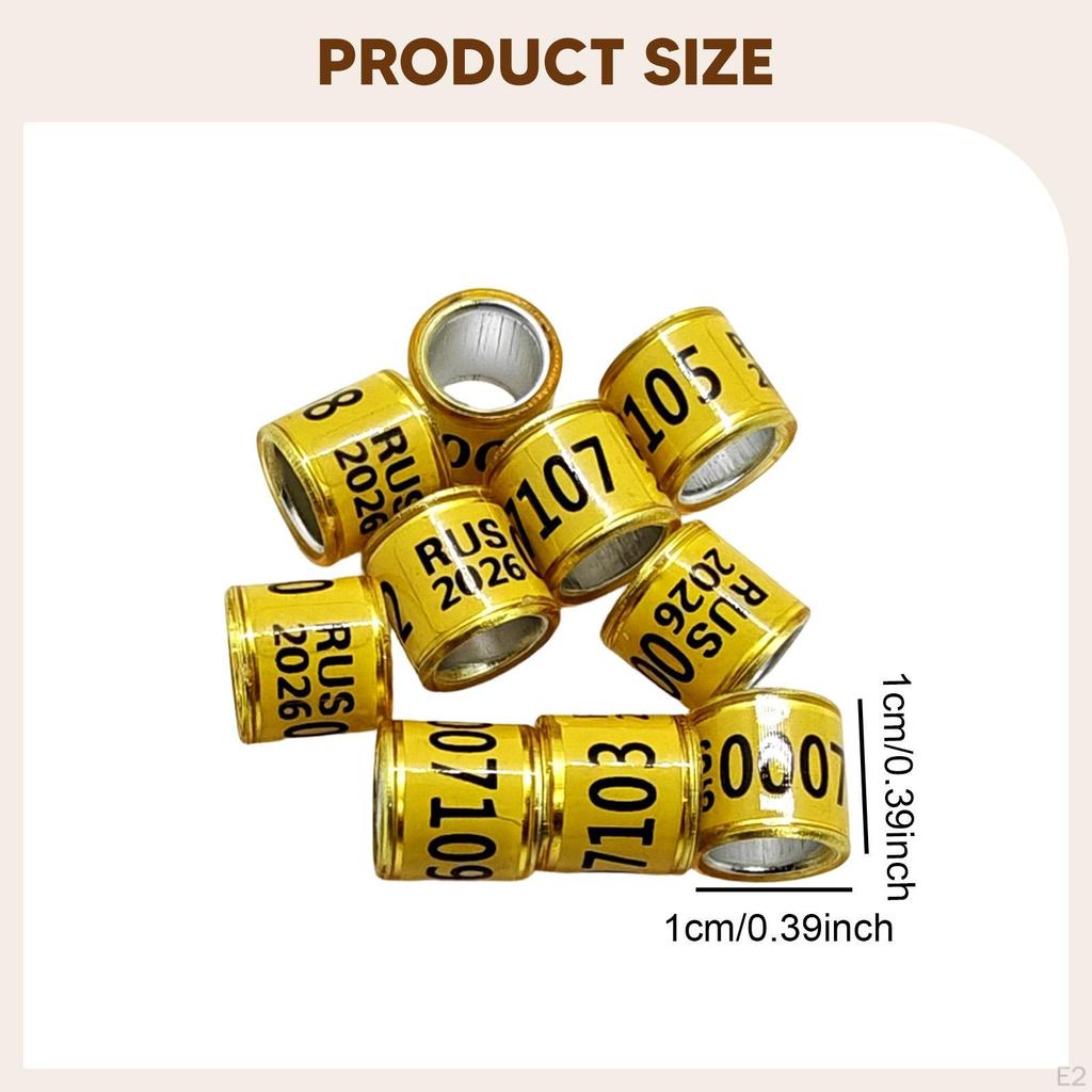 100 Aluminium Pigeon Identification Rings, for Simple Animal Identification.