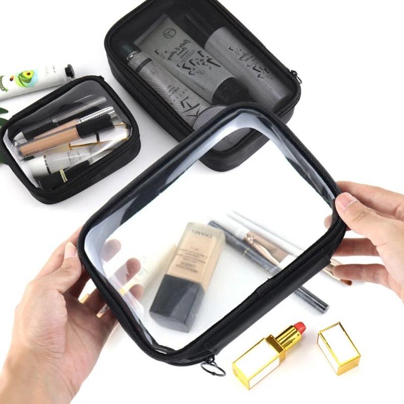 Women Clear Makeup Bag,Waterproof Toiletry Bag, Carry on Makeup Bag, Toiletry Brush Organizer Pouch, PVC Travel Make Up Kit Bags