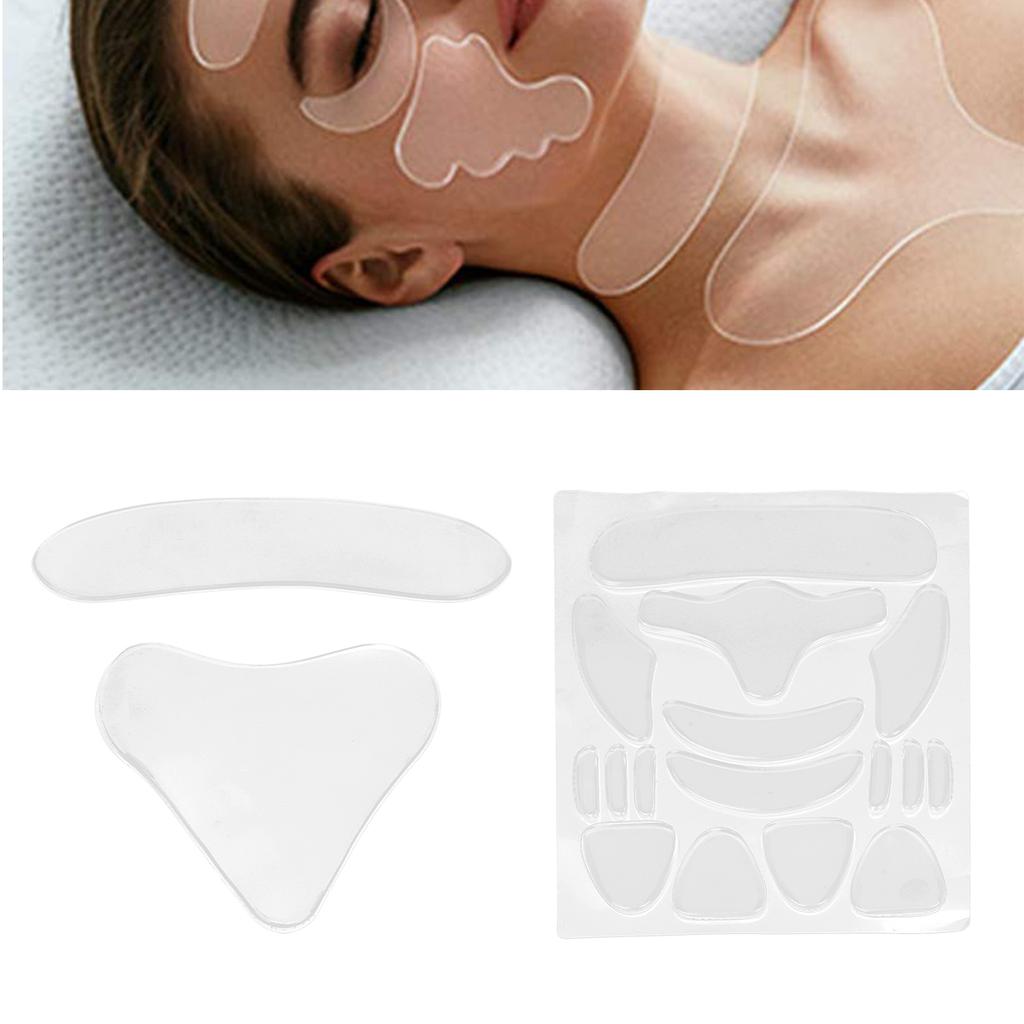 18 pièces Patch Anti-Rides Visage Front Cou Silicone Poitrine Menton Coin de la Bouche Ensemble de Coussinets Anti-Rides