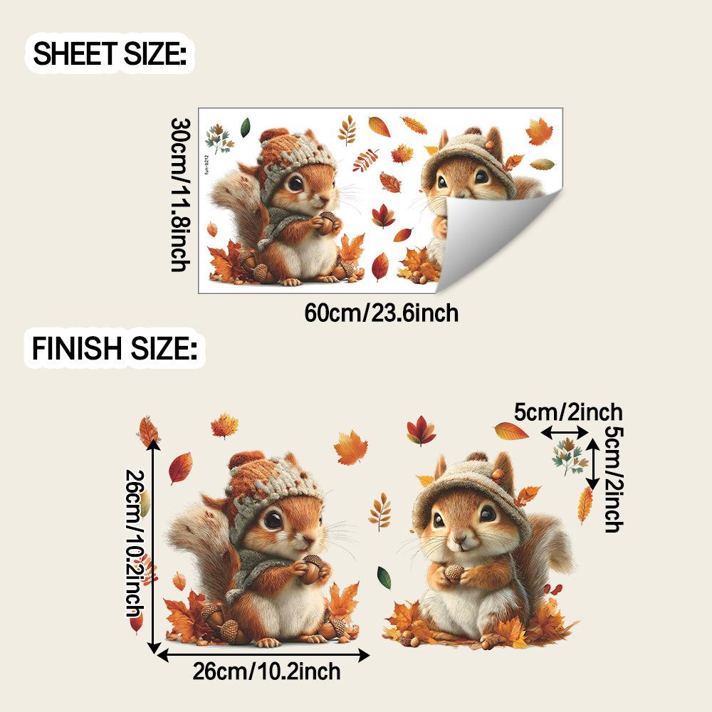 

Мультяшные осенне-зимние наклейки с белкой и фундуком для спальни, гостиной, украшения дома