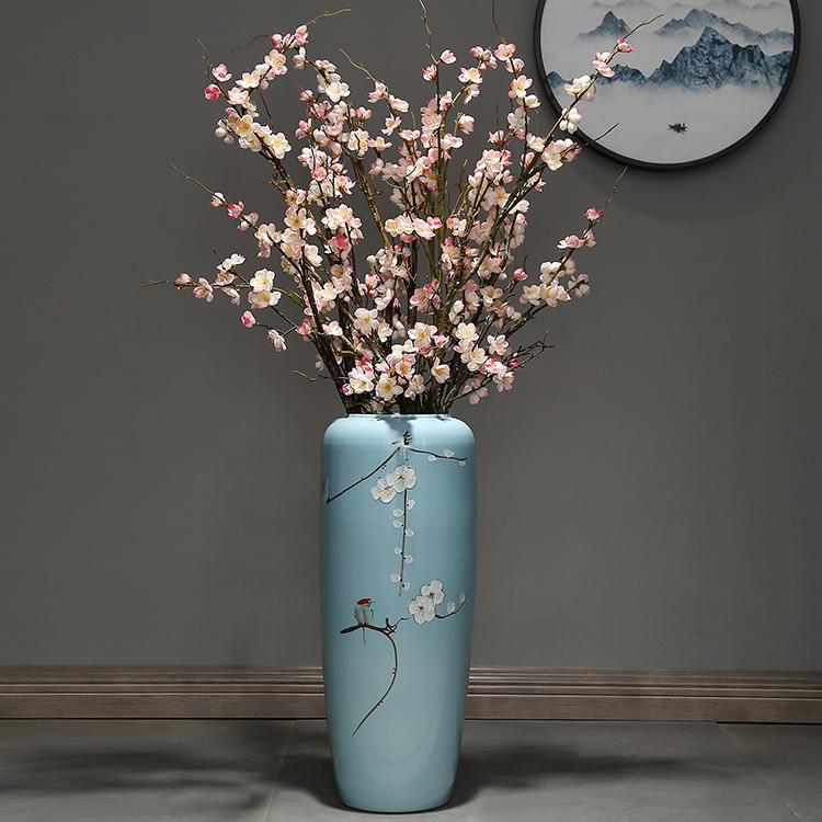 Large Retro Ceramic Floor Vase for Creative Dried Flower Arrangements In Living Room