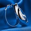 1 Pair 925 Sterling Silver 35mm Luxury Smooth U-Shaped Hoop Earrings Fashion Women Gift Ornaments Party Jewelry